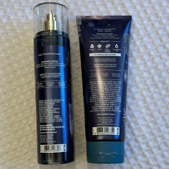 NEW Set! Bath & Body Works Frosted Coconut Snowball Fragrance Mist & Body Cream - Picture 4 of 8
